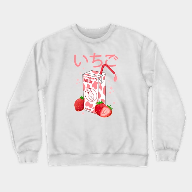 Kawaii Strawberry Milk Crewneck Sweatshirt by Kimprut